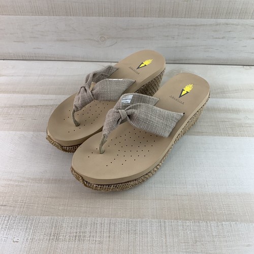 tan platform flip flops