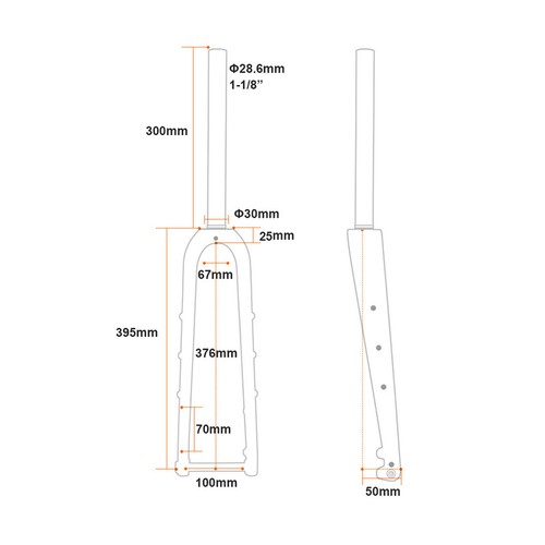 Carbon Gravel Road Bike Fork Cyclocross Bicycle Forks 700*45C 12x100mm Disc MaJh - Picture 9 of 16