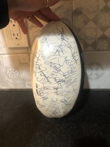 Sherrin vintage football black and white with signatures