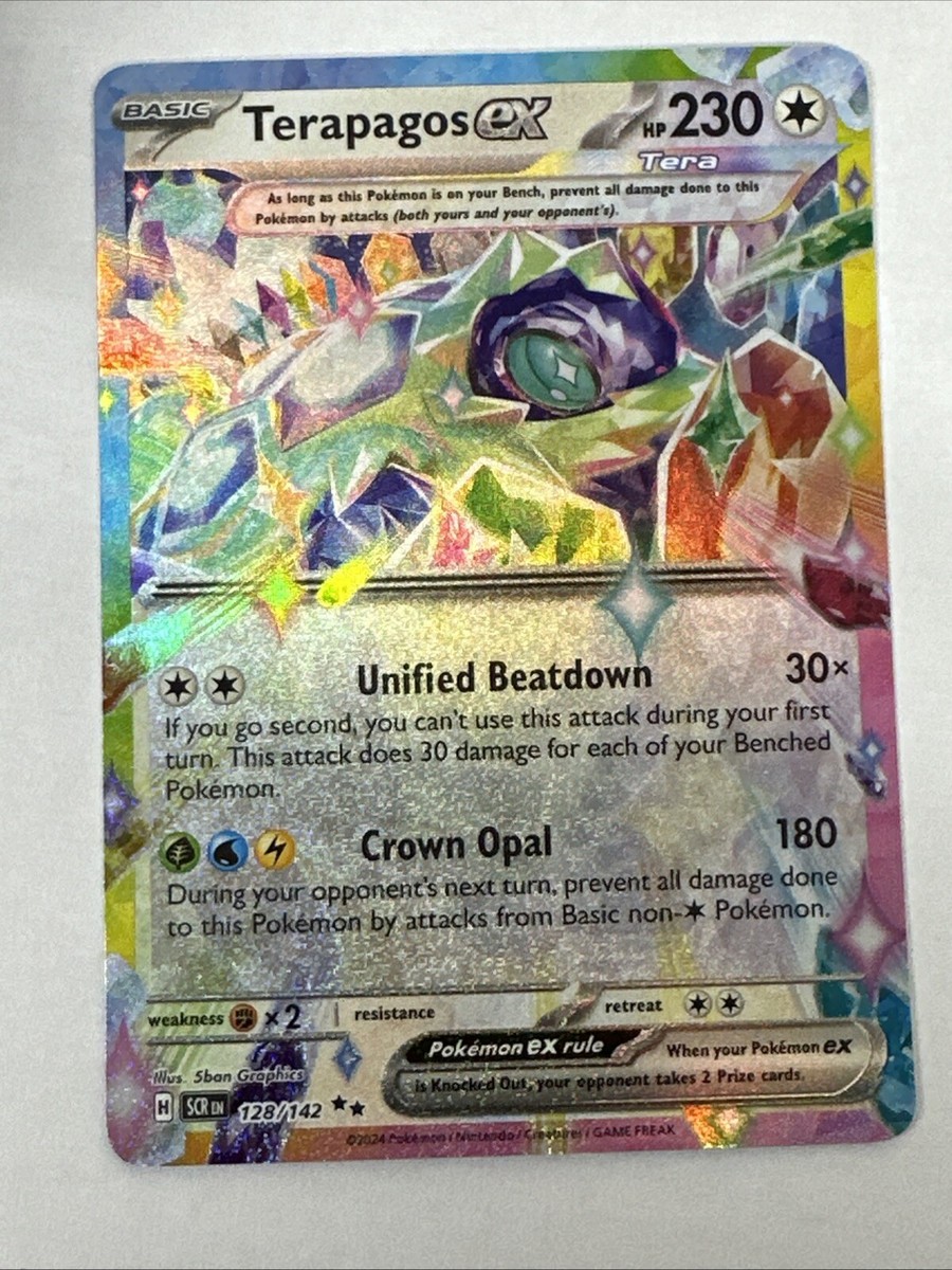 Holo Terapagos ex - 128/142 Double Rare Stellar Crown Pokemon TCG