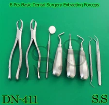8 Pcs Basic Dental Surgery Extracting Forceps# 88L+88R Elevators Set DN-411