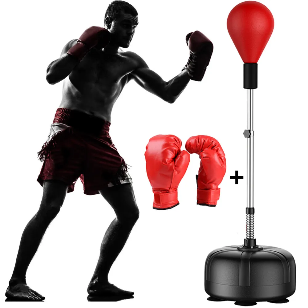 Adjustable Fitness Boxing Punch Pear Speed Ball Relaxed Speed Bag w/Stand+Gloves eBay