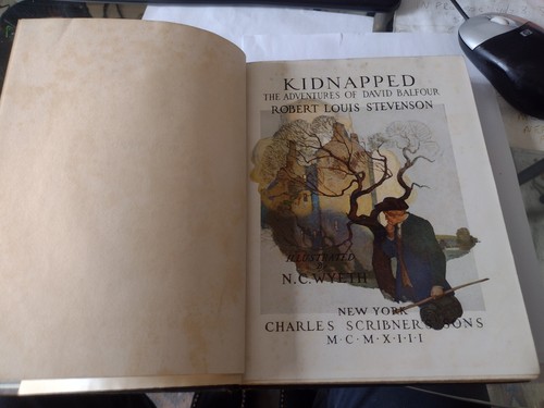 Stevenson. Kidnapped First Wyeth illus ed 14 color plates 1913 dated title Rare - Picture 5 of 9