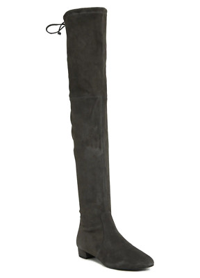 Stuart Weitzman Genna 25 Women's Stretch Suede Over the Knee Boots Slate Size 7