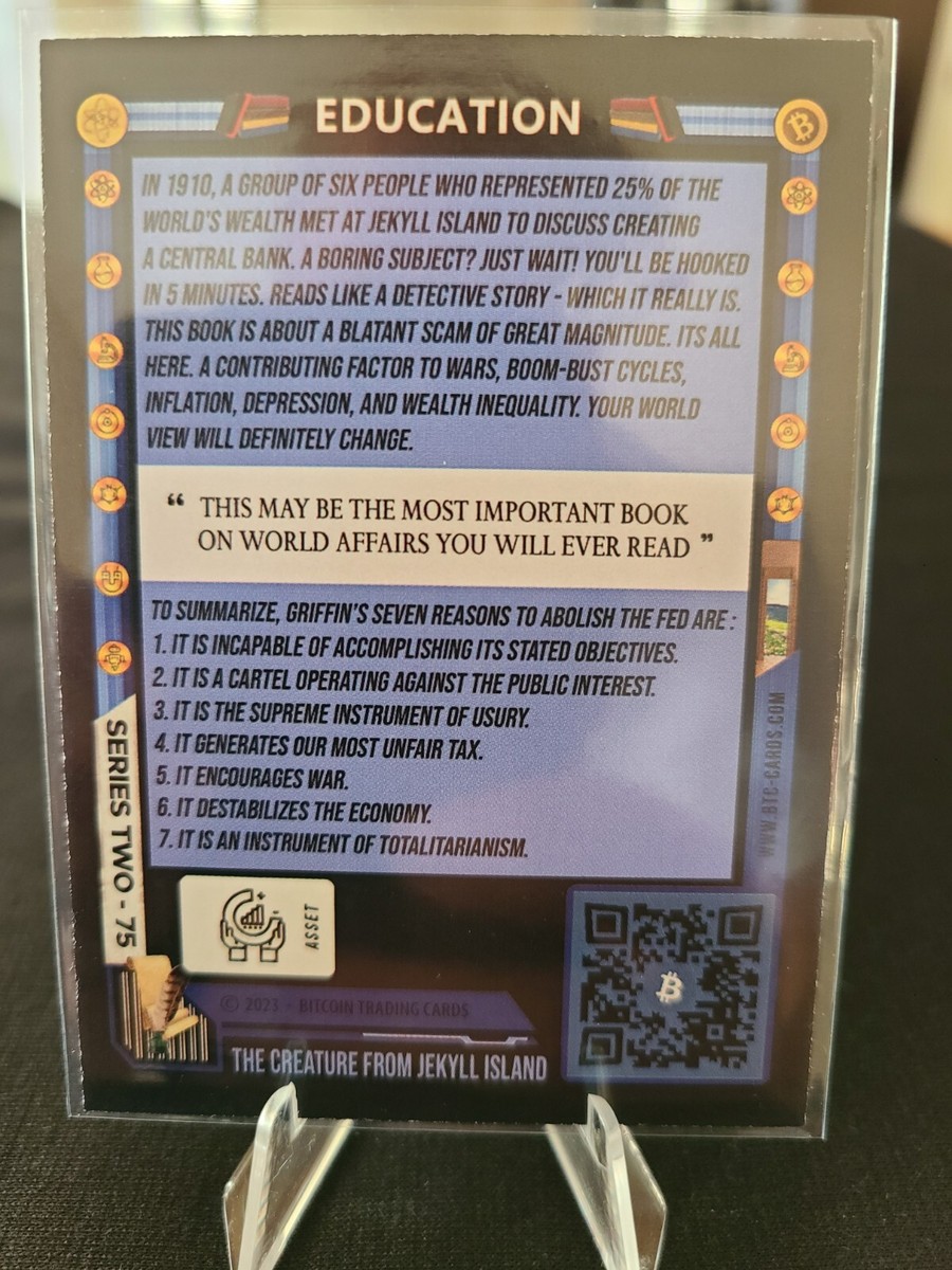 BTC Bitcoin Trading Cards Fud Busters #75 THE CREATURE FROM JEKYLL ISLAND |  eBay