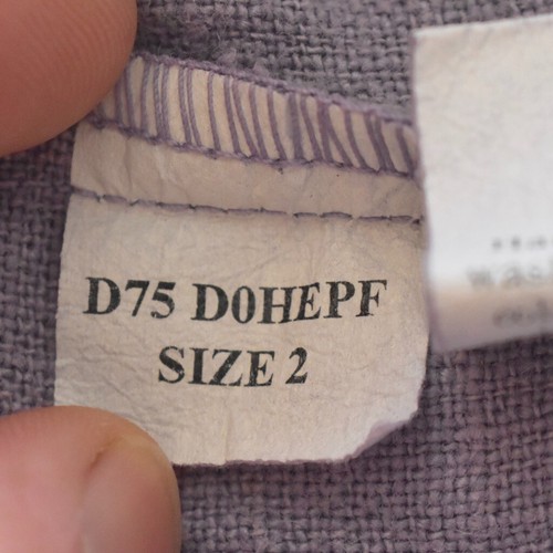 Vintage Blue Fish Women's Overall Apron Dress Hemp Lavender Painted w/ Pockets - Picture 16 of 18