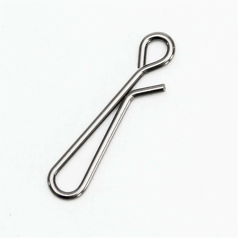 100pcs Fast Fishing Swivel Snap Clips Stainless Steel Swivels Snap Size 0-6 - Image 4 of 4