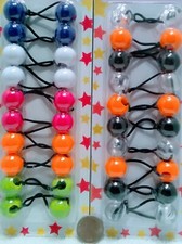 2 pack of knocker ball ELASTIC hair Scrunchie tie bead girl Ponytail Holder