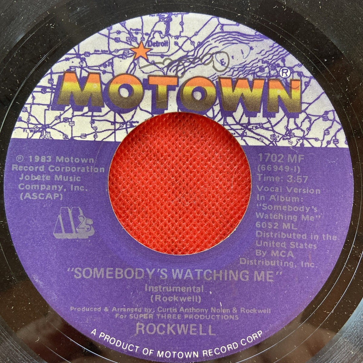 Rockwell SOMEBODY'S WATCHING ME MJ Michael Jackson 45 RPM 7