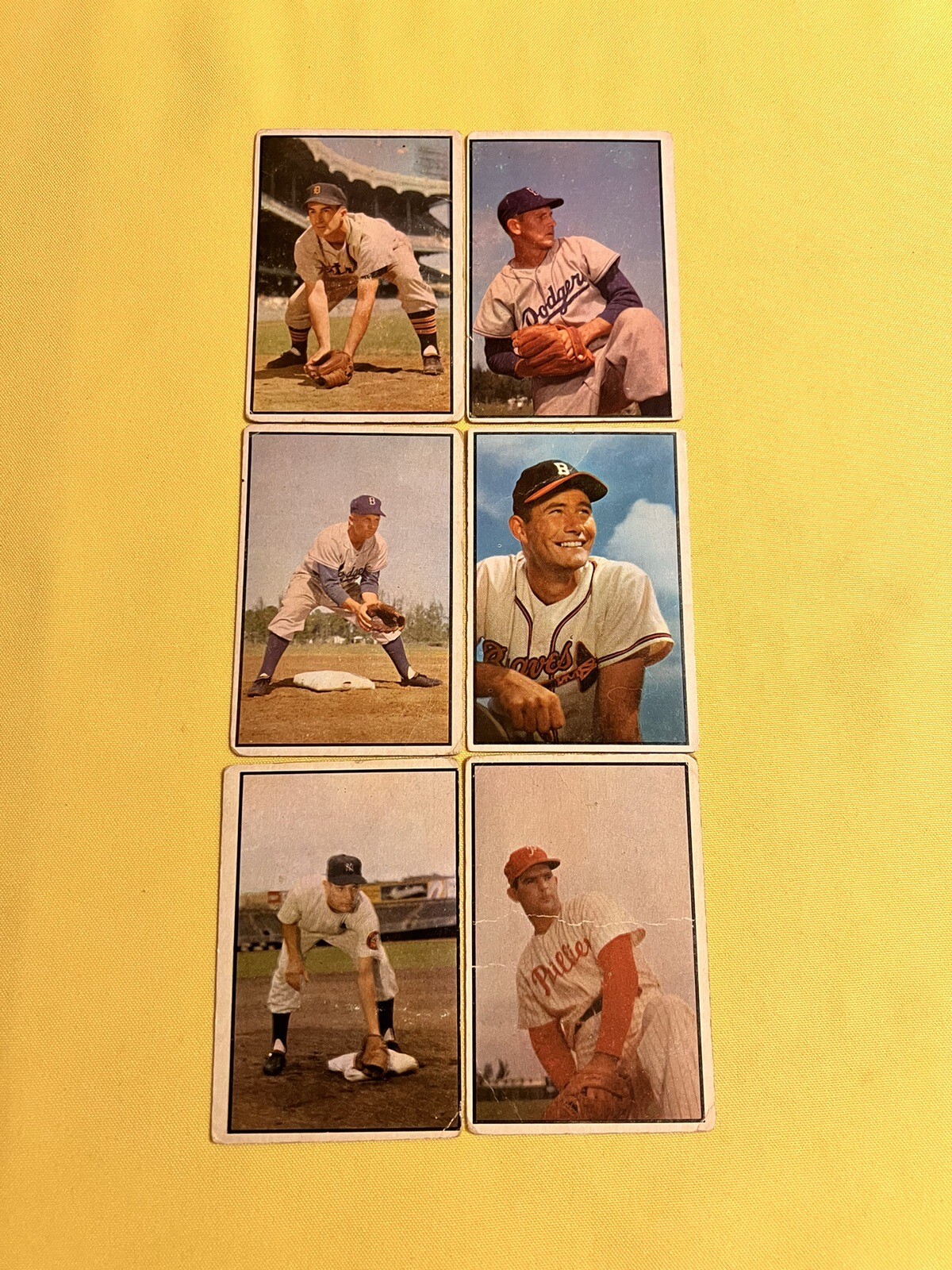 1953 Bowman Color (6) Different 129158 High Baseball Card Lot