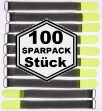 100x Cable Hook and Loop FK 20cm x 20mm Neon Yellow Hook and Loop Hook and Loop Cable Ties Tape