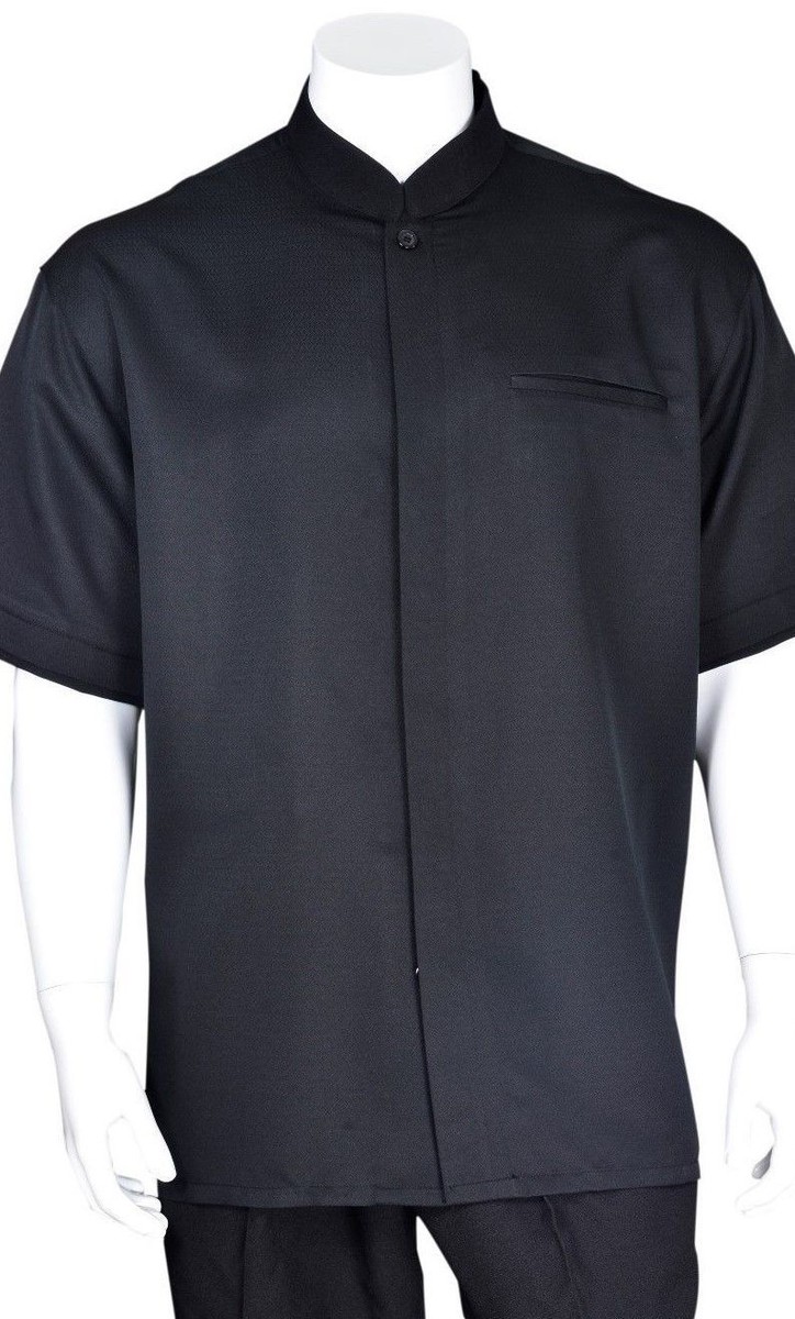 Camicia Da Uomo A Maniche Corte Thai Silk Mandarino Fascia - Foto 3