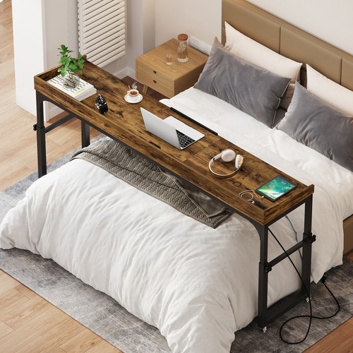 Tribesigns Height Adjustable Overbed Table with Outlets & Adjustable Tilt Stand - Picture 11 of 24