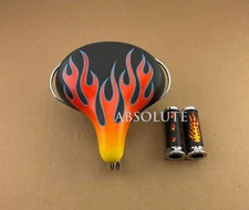 ABSOLUTE BEACH CRUISER FLAME WEB STYLE SADDLE W/FLAMES BLACK/CHROME SKULL GRIPS.