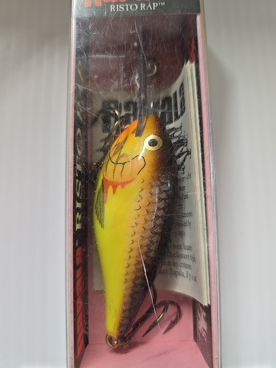 Ancien Leurre Rapala Risto Rap 7 RR-7 Vintage Finlande – Crankbait En Bois Pour Brochet, Perche Et Bass – Teinte Hot Mustard