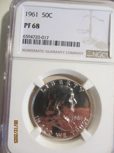 1961 Franklin Half Dollar NGC PF68 Proof!! Beautiful Coin!