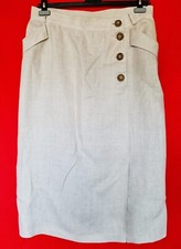 SKIRT VINTAGE TRACHTEN OKTOBERFEST DIRNDL TYROL LINEN IVORY WOMENS US 18 EU 46