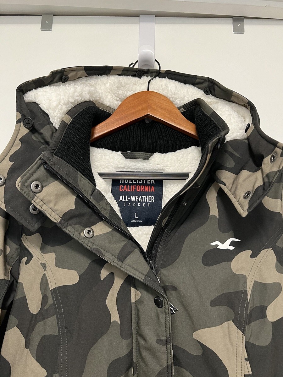 Hollister California All-Weather Camouflage Jacket Girl Size Large