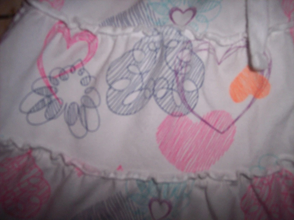 Adorable Antigua Falda de Verano Azul Marino Blanco 4 Capas Volantes - Flores Corazones Talla XS/5 Foto 4 de 4