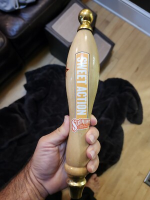 Six Point Brewery Sweet Action Wood Beer Tap Handle 12 , Brooklyn NY 