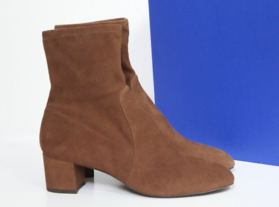 New sz 11 Stuart Weitzman Sofia Espresso Brown Stretch Bootie Pull on Shoes