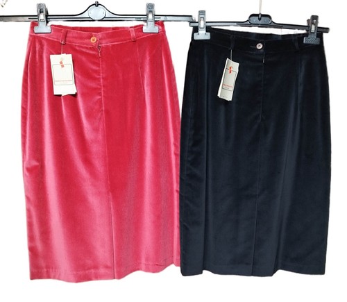 Winterrock Samt Rot Schwarz Elegant Dapper Vintage Unifarben 42 80er Hot - Bild 2 von 8