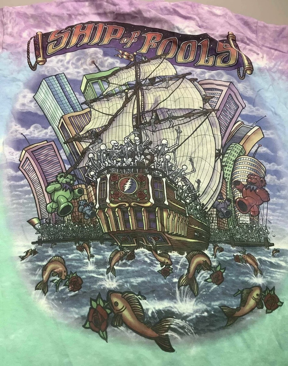 Vintage 2001 Grateful Dead Ship Of Fools Liquid Blue Tie Dye Vintage 2001 Grateful Dead Ship Of Fools Liquid Blue Tie Dye