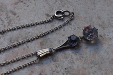 Tolle alte 835 Silber Kette mit 835 Anhänger mit 2 Steinen  51 cm, 3,60 g