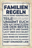 Blechschild 18X12 Cm Familien Regeln Deko Geschenk Schild