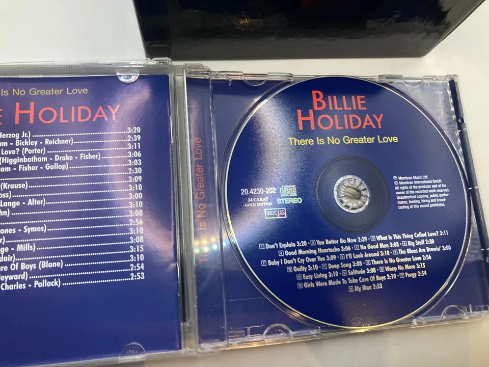 Billie Holiday Portrait edición dorada de 24 quilates juego de caja de 10 CD con libro - RARO Foto 4 de 4