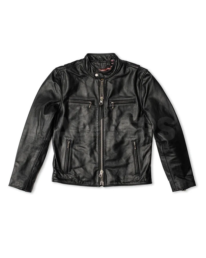 Daytona : 100% Genuine Black Cowhide Leather Jacket , Cafe Racer Jacket
Opens in a new window or tab