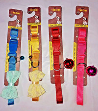 4 Pack Holiday Dog Collars Bow Tie Jingle Bell Small Dog Puppy Gift Christmas
