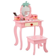 Children Girl Birthday Christmas Xmas Gift Vanity Set with Mirror Drawers Stool