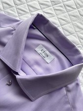 ETON Long Sleeve Purple Dress Shirt 19 48 Custom Made Sleeves Length 33 
