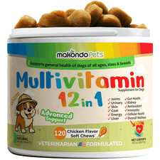 12 in 1 Dog Multivitamin 120 Soft Treats Glucosamine Joint Support Gut