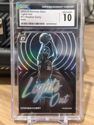 Stephen Curry 2022-23 Donruss Optic Lights Out Holo Prizm CGC 10 Gem Mint!