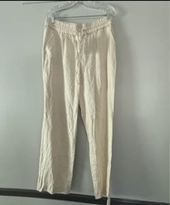 JONES NEW YORK beige  straight leg linen pants M