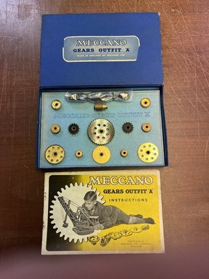 Vintage Meccano Gears Outfit A from 1951, 100% Complete in Original Box