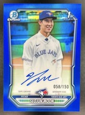 2026 Bowman Seojun Moon Chrome Auto Blue Refractor 1st Prospect #/150 Jays
