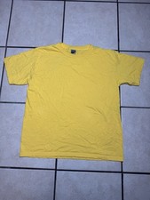 Gildan Yellow Crewneck Boys Heavy Cotton Short Sleeve T-shirt Size Large