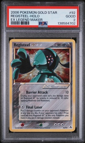 Pokemon EX Legend Maker Registeel Gold Star 92/92 PSA 2