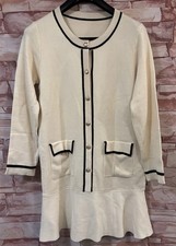 Ivory/Beige Button Up Sweater Dress. Size: Large.
