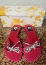 Yellow Box Fuschia Flip Flops Dressy Rhinestones Size 6 New