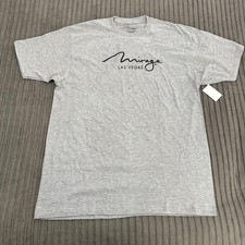 Mirage Las Vegas Hotel Casino T-Shirt Mens L Grey Gel Logo Souvenir Retro