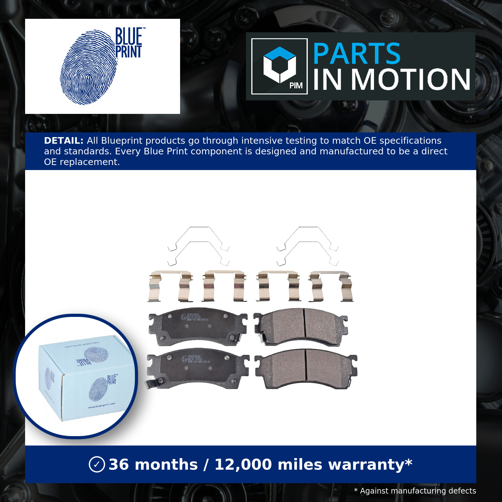 Brake Pads Set fits MAZDA 626 GF, GW, Mk5 1.9 Front 98 to 02 Blue Print Quality