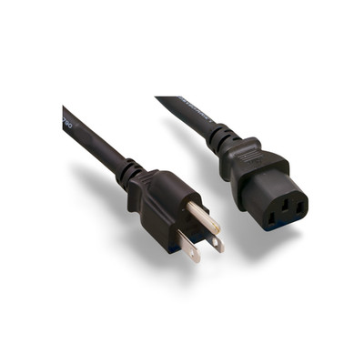 15ft Universal Power Cord NEMA 5-15P to IEC320C13 18 AWG - Black