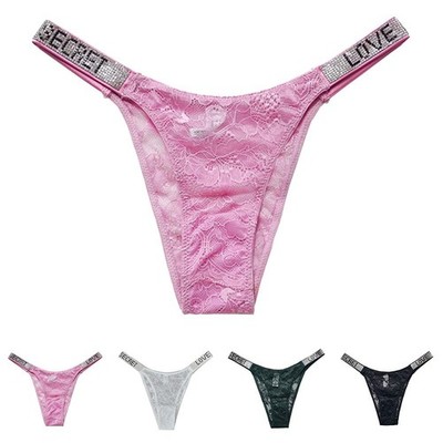 Womens Brief G-string Thongs High Cut Lingeries Solid Color Breathable