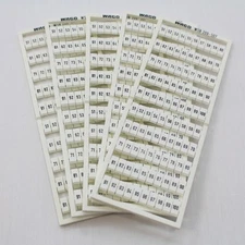 5 Wago White Colored Terminal Block Marker Cards 51-to-100 Horizontal 209-507
