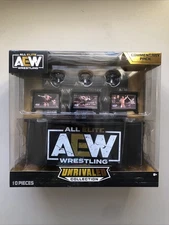 AEW Announcers table Playset Jazware Commentary Pack Unrivaled collection desk