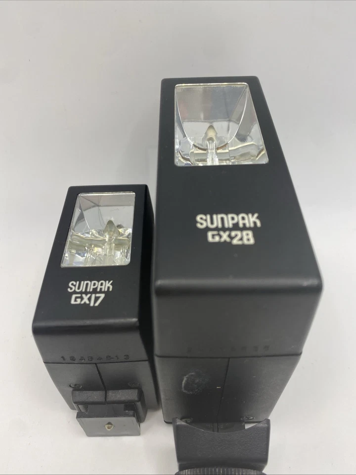 SUNPAK Double Pack Gx17 + Gx28 Flashes For Antique Cameras UNTESTED VGC PARTS - Image 2 of 4